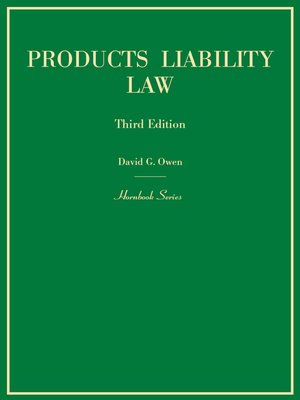 cover image of Products Liability Law, 3d (Hornbook Series)